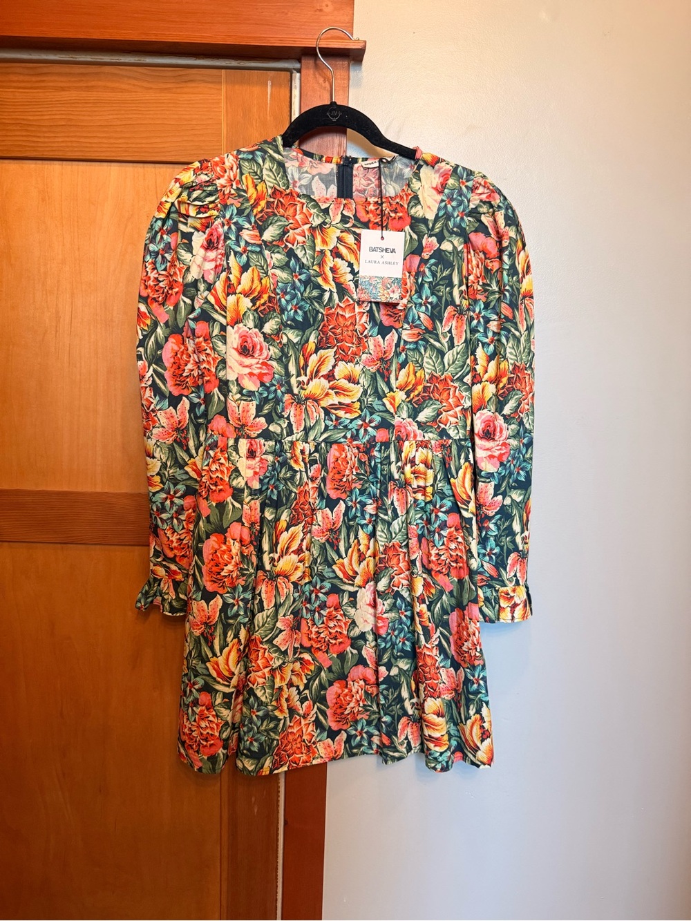 NWT Bathsheva x Laura Ashley Mini Prarie Dress - Floral, Long-Sleeved